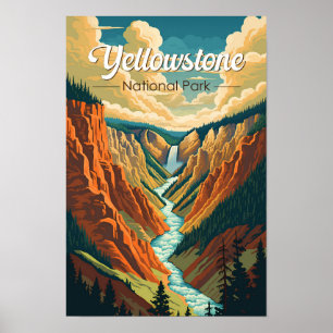 Yellowstone-Nationalpark Grand Canyon Retro-Art Poster