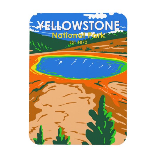 Yellowstone Nationalpark Grand Prisma Spring Magnet (Vertikal)