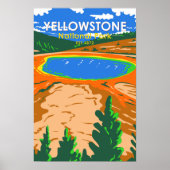 Yellowstone Nationalpark Grand Prisma Spring Poster (Vorne)