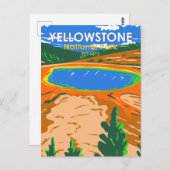 Yellowstone Nationalpark Grand Prisma Spring Postkarte (Vorne/Hinten)