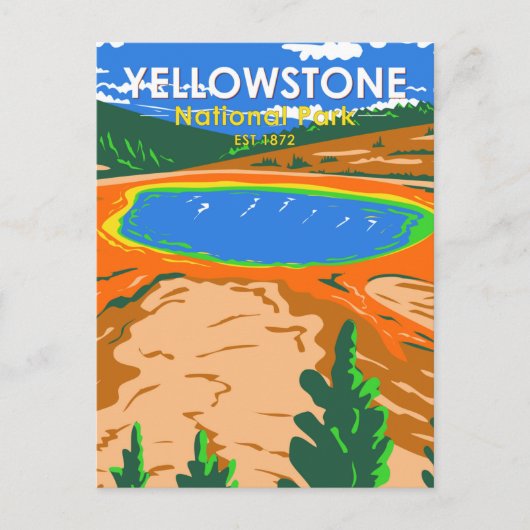 Yellowstone Nationalpark Grand Prisma Spring Postkarte (Vorderseite)