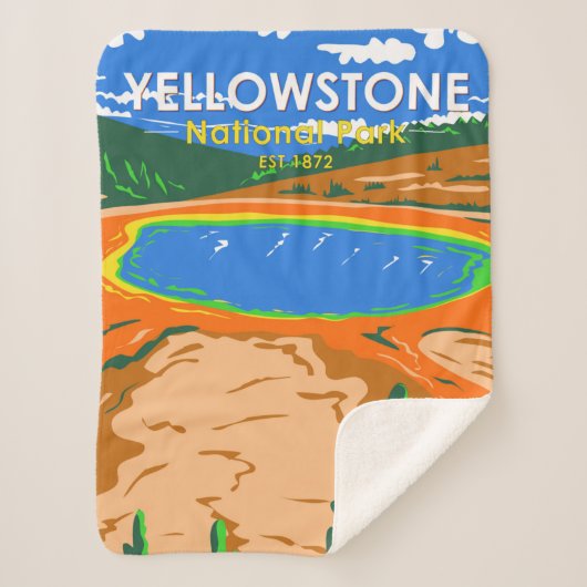Yellowstone Nationalpark Grand Prisma Spring Sherpadecke (Vorderseite)