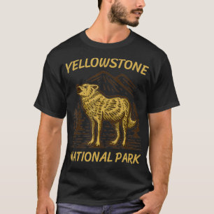 Yellowstone Nationalpark Grauer Wolf Vintage T-Shirt