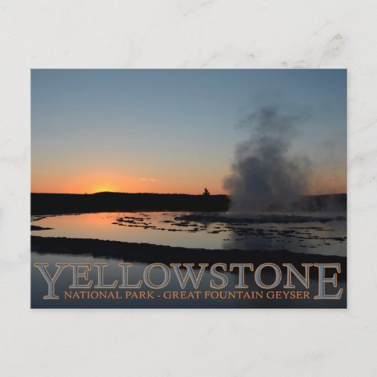 Yellowstone Nationalpark Große Fontäne Geyser Postkarte (Vorderseite)