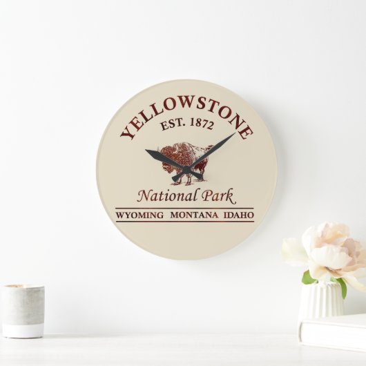 Yellowstone Nationalpark Große Wanduhr (Zuhause)