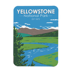 Yellowstone Nationalpark Hayden Valley Vintage Magnet