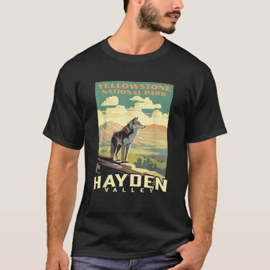 Yellowstone Nationalpark Hayden Valley Wolf WPA P T-Shirt (Vorderseite)