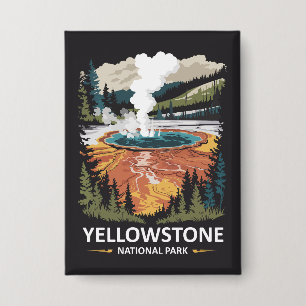 Yellowstone Nationalpark-Heißquelle Button