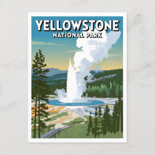 Yellowstone-Nationalpark im Vintage-Stil Postkarte