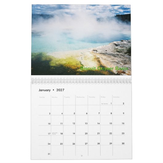 Yellowstone Nationalpark Kalender (Jan 2027)