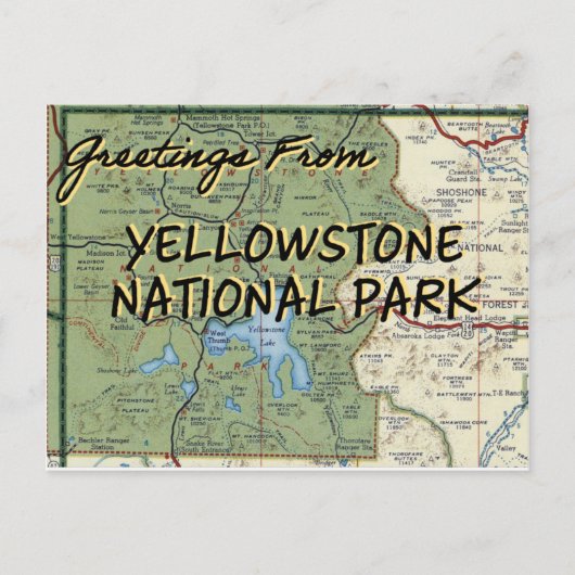 Yellowstone Nationalpark Karte (Vorderseite)