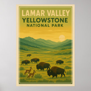 Yellowstone-Nationalpark - Lamar-Tal V01 Poster