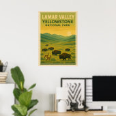 Yellowstone-Nationalpark - Lamar-Tal V01 Poster (Heimbüro)
