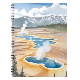 Yellowstone Nationalpark   Landschaft Aquarell Notizblock