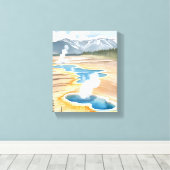 Yellowstone-Nationalpark | Landschaftliche Wasserf Leinwanddruck (Insitu (Holzboden))