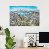 Yellowstone Nationalpark Landschaftsbild Malerei Poster (Heimbüro)