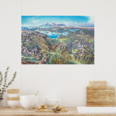 Yellowstone Nationalpark Landschaftsbild Malerei Poster (Küche)