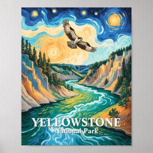 Yellowstone-Nationalpark lebendiger Vogel Fischadl Poster