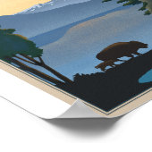 Yellowstone Nationalpark Litho Artwork Poster (Ecke)