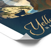 Yellowstone Nationalpark Litho Artwork Poster (Ecke)