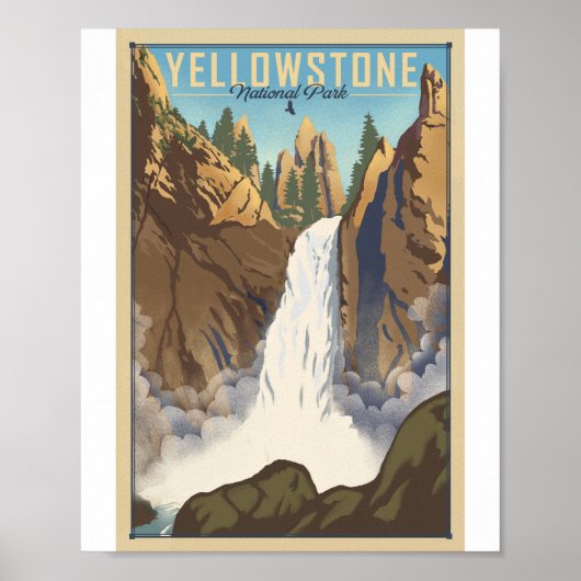 Yellowstone Nationalpark Litho Artwork Poster (Vorne)