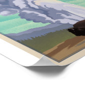 Yellowstone Nationalpark Litho Artwork Poster (Ecke)
