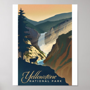 Yellowstone Nationalpark Litho-Kunstposter Poster