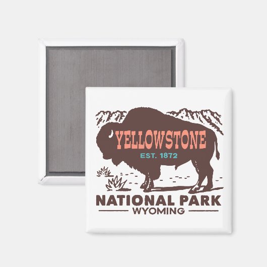 Yellowstone-Nationalpark Magnet (Vorderseite/Rückseite)