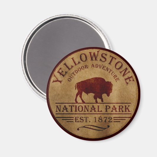 Yellowstone Nationalpark Magnet (Vorderseite/Rückseite)
