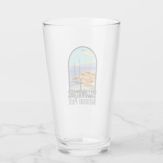 Yellowstone Nationalpark Mammot Hot Springs Glas (Rückseite)