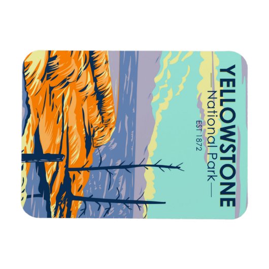 Yellowstone Nationalpark Mammot Hot Springs Magnet (Horizontal)