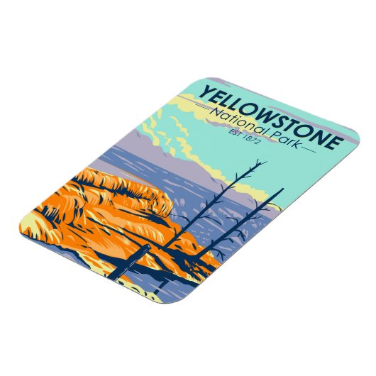 Yellowstone Nationalpark Mammot Hot Springs Magnet (Linke Seite)