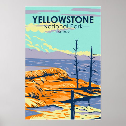 Yellowstone Nationalpark Mammot Hot Springs Poster (Vorne)