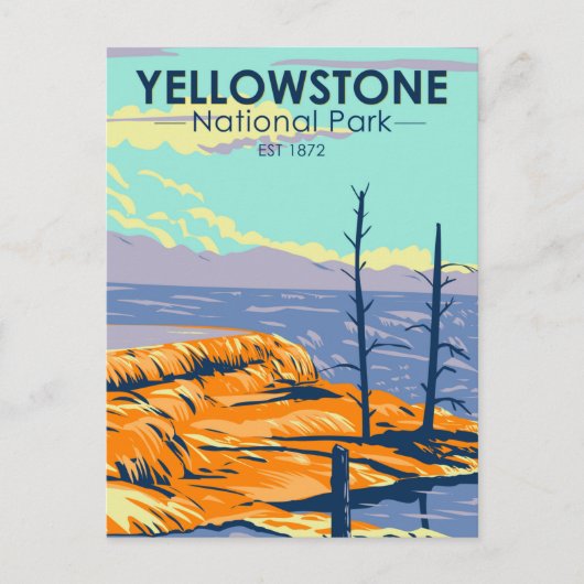 Yellowstone Nationalpark Mammot Hot Springs Postkarte (Vorderseite)