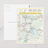 Yellowstone Nationalpark Moderne Karte (Vorne/Hinten)
