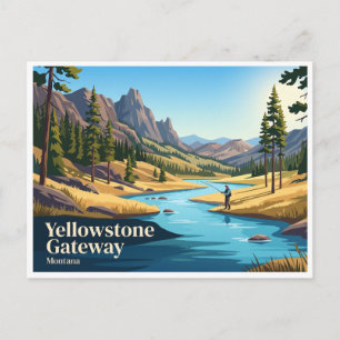 Yellowstone-Nationalpark Montana Gateway Gardiner Postkarte
