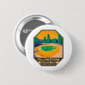 Yellowstone Nationalpark Morgenröte Button (Vorne & Hinten)