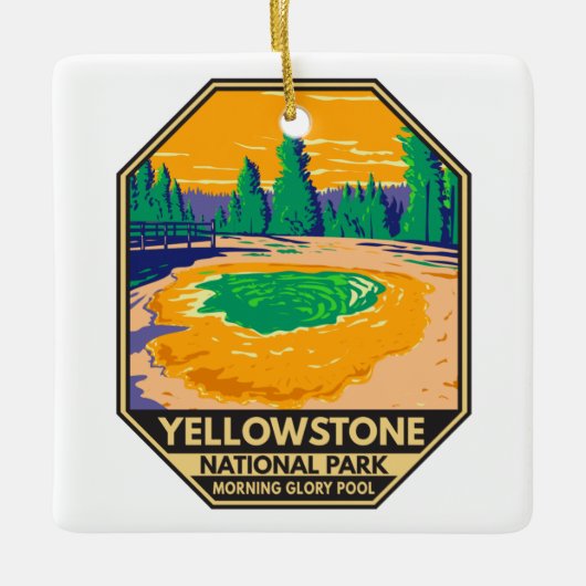 Yellowstone Nationalpark Morgenröte Keramikornament (Vorderseite)