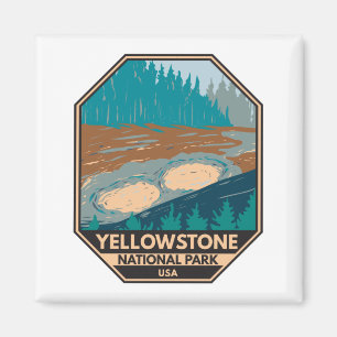 Yellowstone Nationalpark Mud Vulkan Vintag Magnet