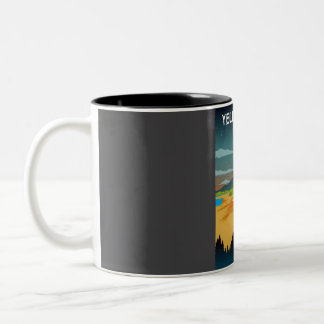 Yellowstone Nationalpark Night Sky Stars Reisen P Zweifarbige Tasse