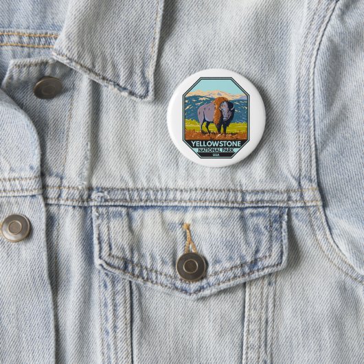 Yellowstone Nationalpark Nordamerikanisches Bison Button (Beispiel)