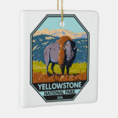 Yellowstone Nationalpark Nordamerikanisches Bison Keramikornament (Rechts)