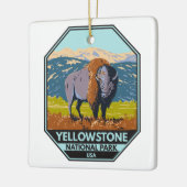 Yellowstone Nationalpark Nordamerikanisches Bison Keramikornament (Links)