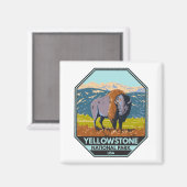 Yellowstone Nationalpark Nordamerikanisches Bison Magnet (Vorderseite/Rückseite)