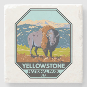 Yellowstone Nationalpark Nordamerikanisches Bison Steinuntersetzer