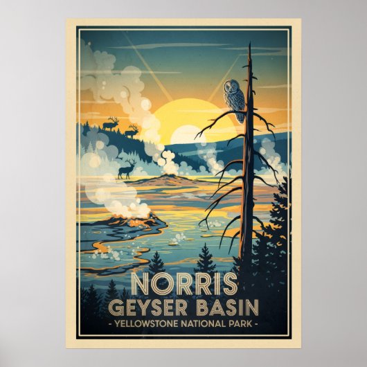 Yellowstone Nationalpark - Norris Geyser-Becken Poster (Vorne)