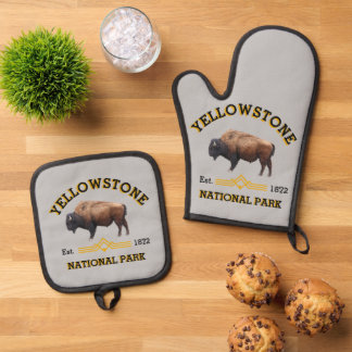 Yellowstone-Nationalpark Ofenhandschuh & Topflappen-Set