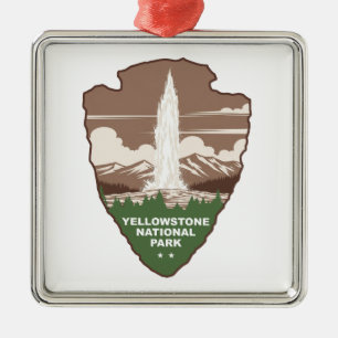 Yellowstone-Nationalpark Old Faithful Arrowhead Ornament Aus Metall