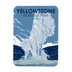 Yellowstone Nationalpark Old Faithful Vintage Magnet