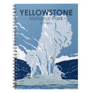 Yellowstone Nationalpark Old Faithful Vintage Notizblock
